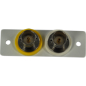 FSR IPS-V120S-WHT BNC to BNC Bulkhead Insert Plate - One BNC White / One BNC Yellow to BNC - White